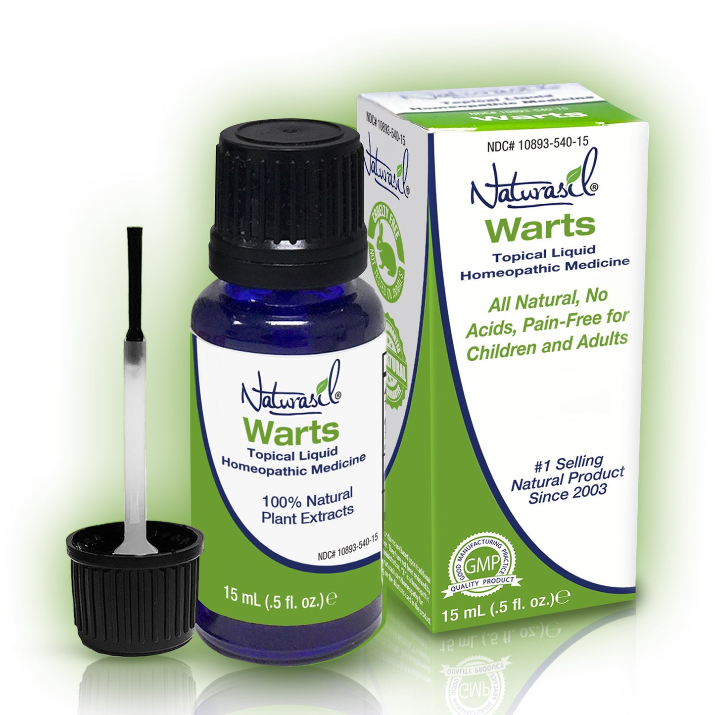 Warts Remover | Natural Homeopathic Topical Liquid | Painless and Iodine-Free