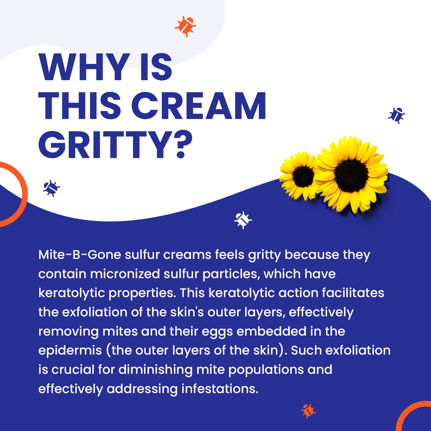 Mite-B-Gone Sulfur Cream (8oz) | Itch Relief from Mites, Insect Bites, Acne, and Fungus