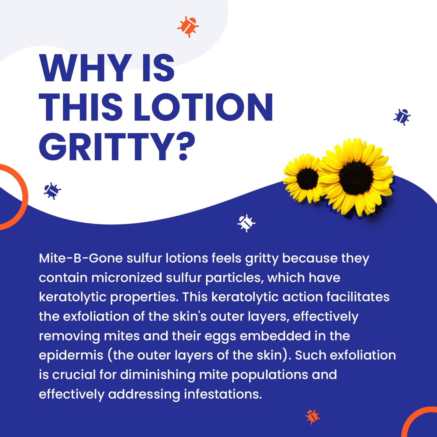 Mite-B-Gone Sulfur Lotion (8oz) | Itch Relief from Mites, Insect Bites, Acne, and Fungus