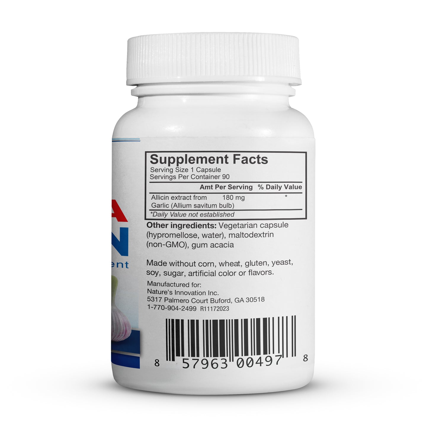 Mega Allicin 100% Allicin from Premium Garlic - 90 Count