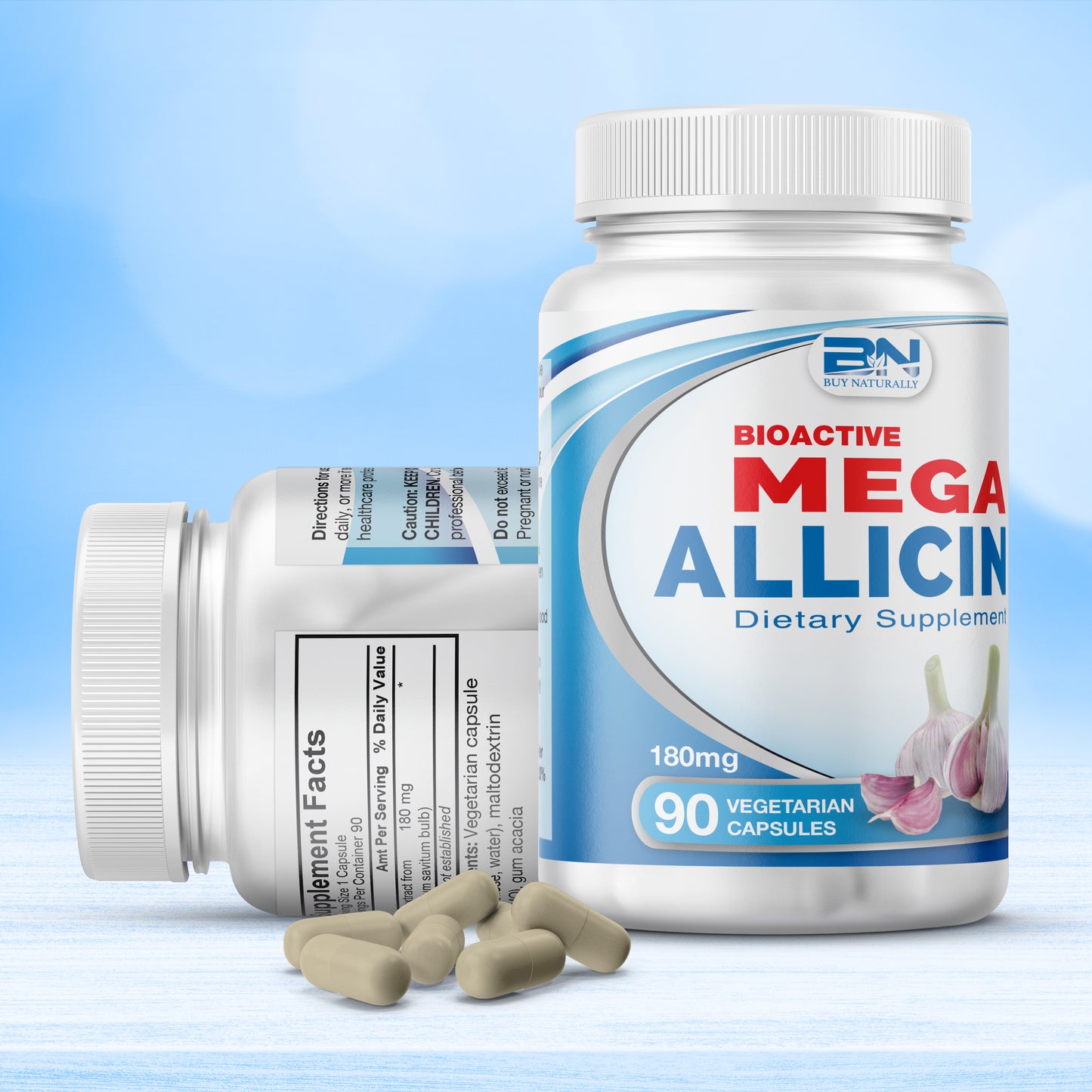 Mega Allicin 100% Allicin from Premium Garlic - 90 Count