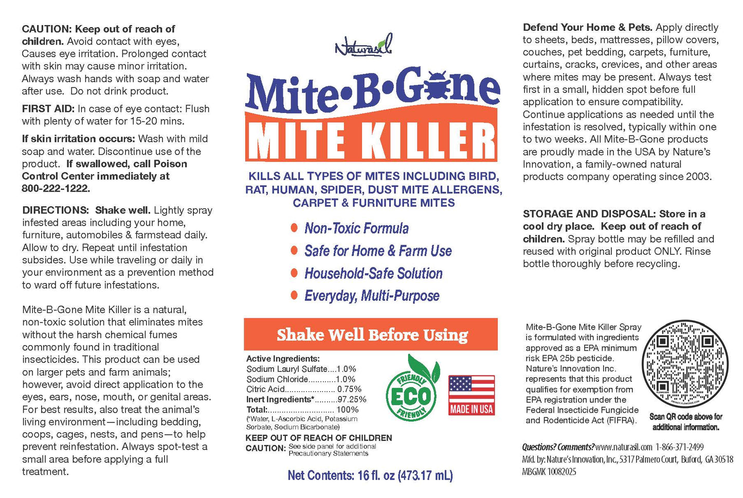 <tc>Mite-B-Gone Spray para eliminar ácaros 16 oz</tc>