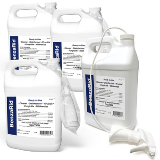 Desinfectante profesional BenzaRid (4) juego de 1 galón | Registrado por la EPA