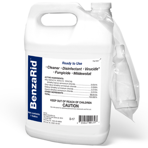 BenzaRid Pro Mold Killer | Multi-Purpose Fungicide, MildewStat & Disinfectant | EPA Registered | 1 Gal