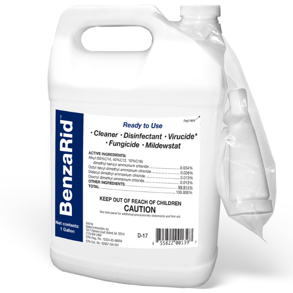 BenzaRid Pro Mold Killer | Multi-Purpose Fungicide, MildewStat & Disinfectant | EPA Registered | 1 Gal