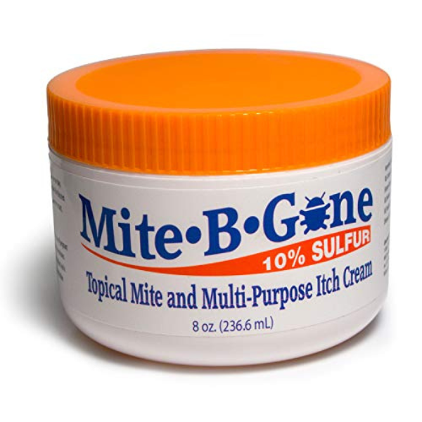 Mite-B-Gone 10% Sulfur Cream (8oz) | Itch Relief from Mites, Insect Bites, Acne, and Fungus