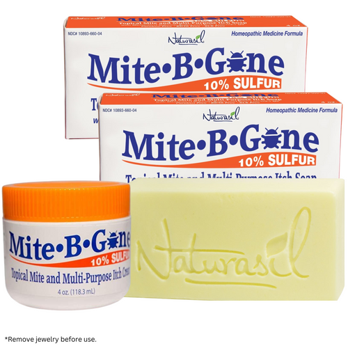 Mite Eliminator Relief Pack | Mite-B-Gone 10% Sulfur Cream + Mite-B-Gone Soaps (2 - 4 oz bars)