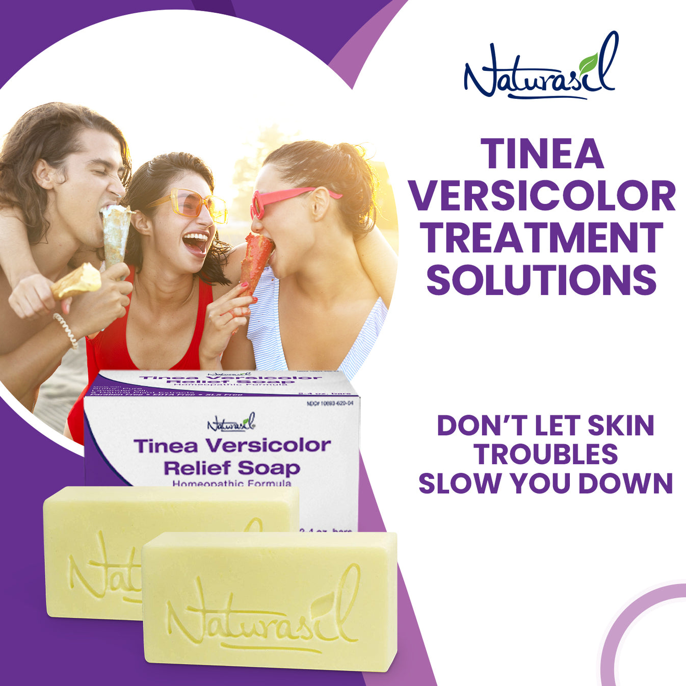 Naturasil Tinea Versicolor 10 Sulfur Medicated Soap 4oz Bar (2 Pack