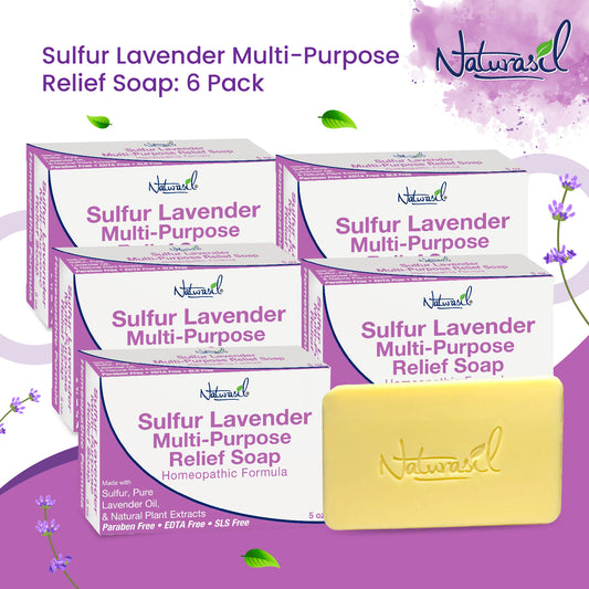 Premium Sulfur Lavender Soap | Sulfur Advanced Cleansing Bar 5oz (6 - Pack)