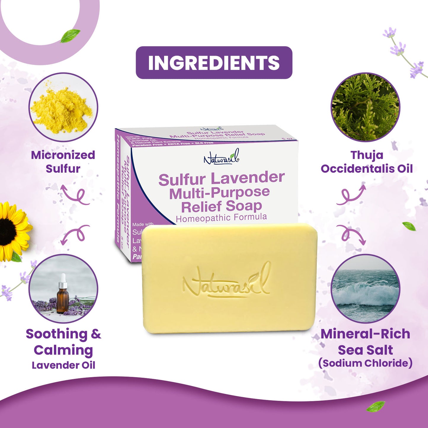 Premium Sulfur Lavender Soap | Sulfur Advanced Cleansing Bar 5oz