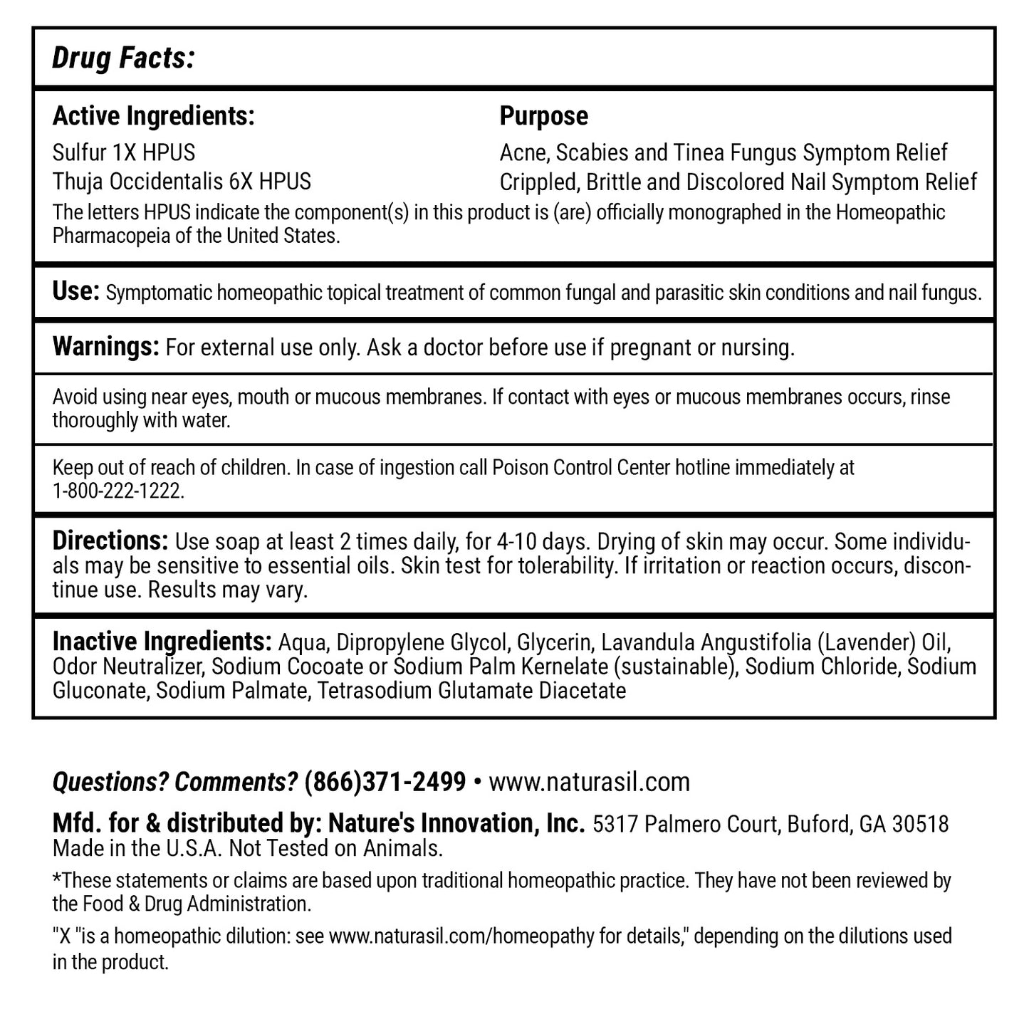 Premium Sulfur Lavender Soap | Sulfur Advanced Cleansing Bar 5oz