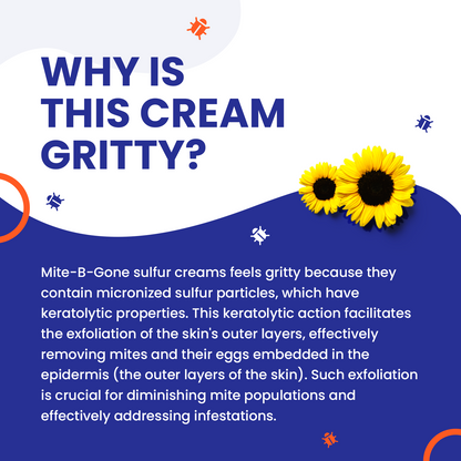 Mite-B-Gone Sulfur Cream (2oz) | Itch Relief from Mites, Insect Bites, Acne, and Fungus