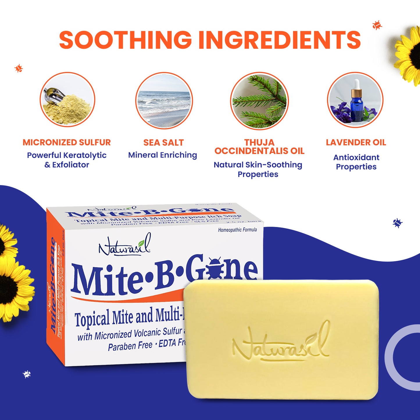 Mite Eliminator Relief Pack | Mite-B-Gone Sulfur Cream + Mite-B-Gone Soaps (2 - 4 oz bars)