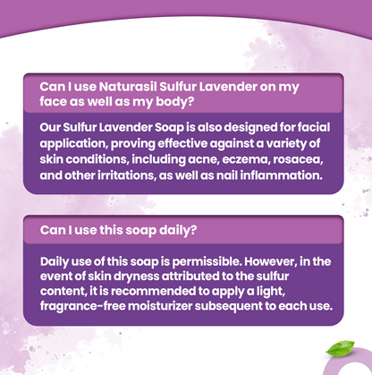 Premium Sulfur Lavender Soap | 10% Sulfur Advanced Cleansing Bar 4oz (6 - Pack)