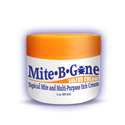 Mite-B-Gone Sulfur Cream (2oz) | Itch Relief from Mites, Insect Bites, Acne, and Fungus