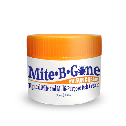 Mite-B-Gone 10% Crema de Azufre (2oz) | Alivio de la picazón causada por ácaros, picaduras de insectos, acné y hongos