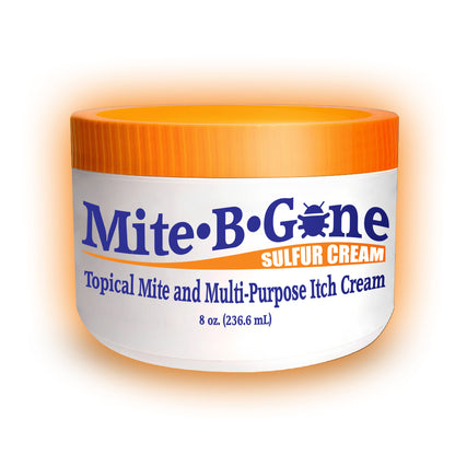 Mite-B-Gone Sulfur Cream (2oz) | Itch Relief from Mites, Insect Bites, Acne, and Fungus