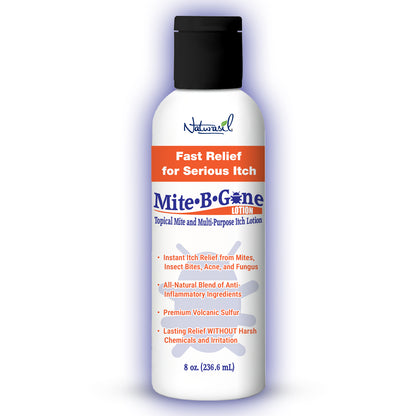 Mite-B-Gone Sulfur Lotion (8oz) | Itch Relief from Mites, Insect Bites, Acne, and Fungus