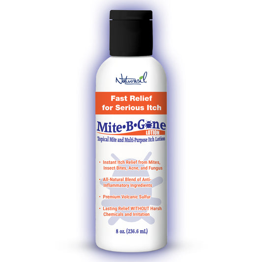 Mite-B-Gone Sulfur Lotion (8oz) | Itch Relief from Mites, Insect Bites, Acne, and Fungus