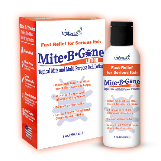 Mite-B-Gone Sulfur Lotion (8oz) | Itch Relief from Mites, Insect Bites, Acne, and Fungus