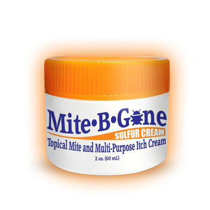 Mite-B-Gone Sulfur Cream (2oz) | Itch Relief from Mites, Insect Bites, Acne, and Fungus