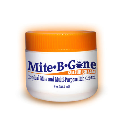 Mite-B-Gone Sulfur Cream (2oz) | Itch Relief from Mites, Insect Bites, Acne, and Fungus