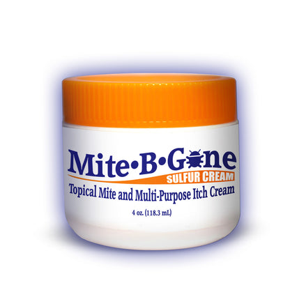 Mite-B-Gone 10% Crema de Azufre (4oz) | Alivio de la picazón causada por ácaros, picaduras de insectos, acné y hongos