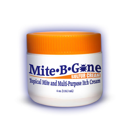 Mite-B-Gone Sulfur Cream (4oz) | Itch Relief from Mites, Insect Bites, Acne, and Fungus