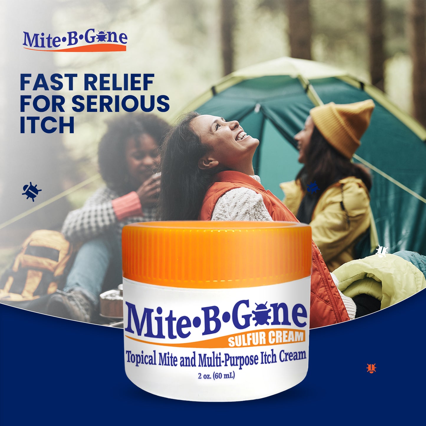 Mite-B-Gone Sulfur Cream (2oz) | Itch Relief from Mites, Insect Bites, Acne, and Fungus