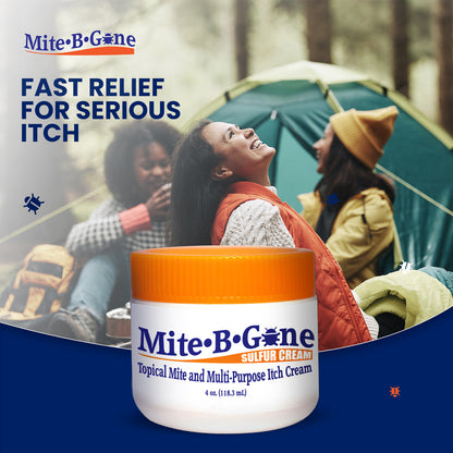 Mite-B-Gone Sulfur Cream (4oz) | Itch Relief from Mites, Insect Bites, Acne, and Fungus