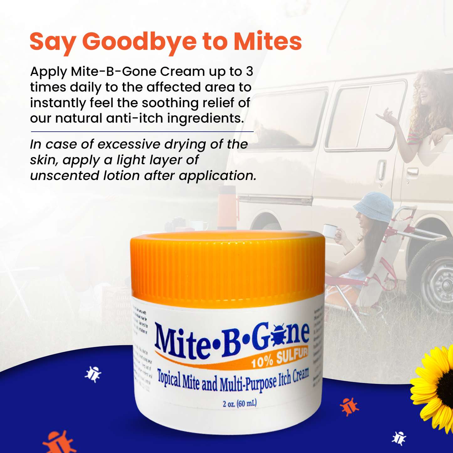 Mite Eliminator Relief Pack | Mite-B-Gone 10% Sulfur Cream | Mite-B-Gone Soaps (2 - 4 oz bars)