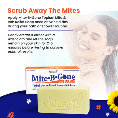 Mite Eliminator Relief Pack | Mite-B-Gone 10% Sulfur Cream | Mite-B-Gone Soaps (2 - 4 oz bars)