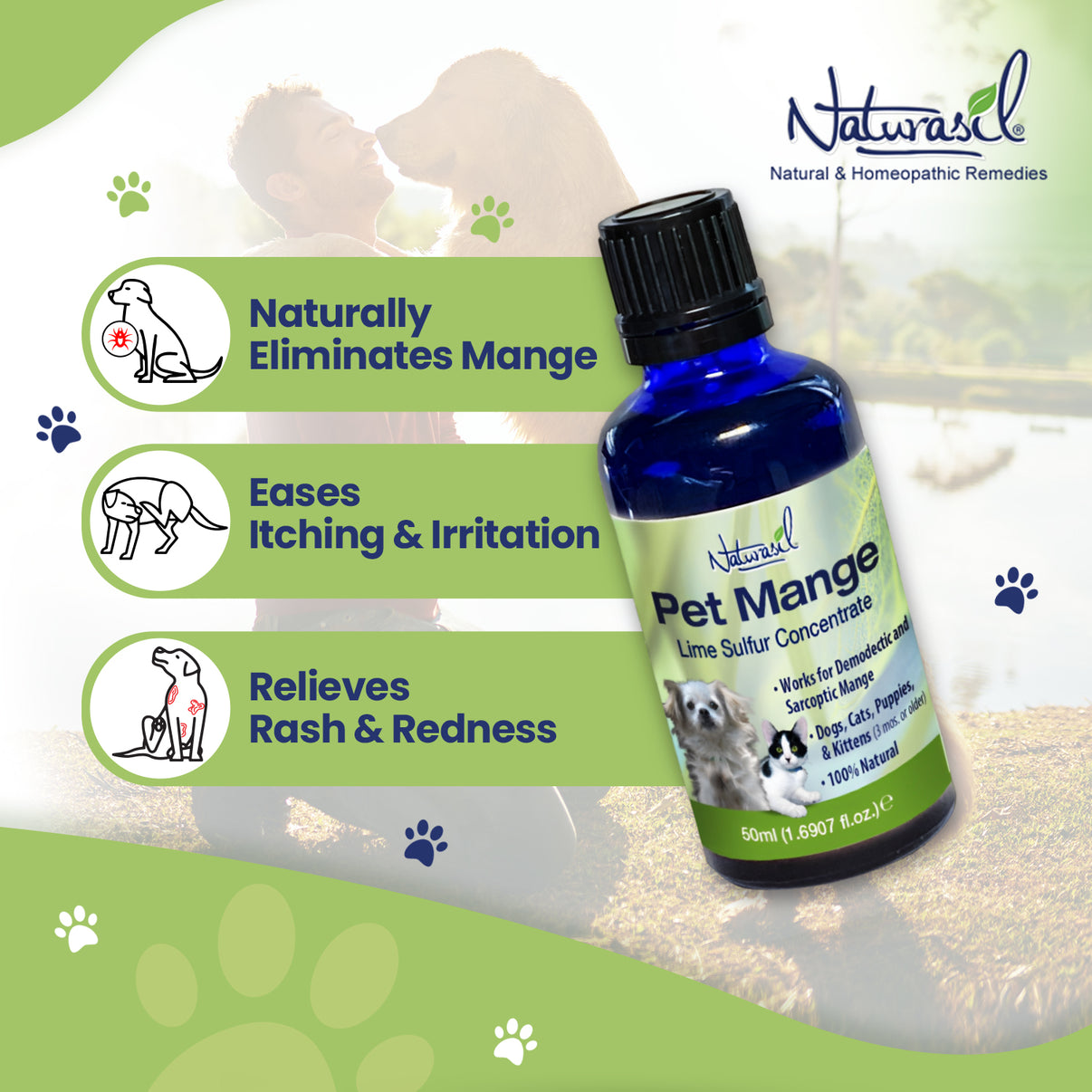 Pet Mange Treatment for Sarcoptic and Demodectic Mange | 50 mL – Naturasil