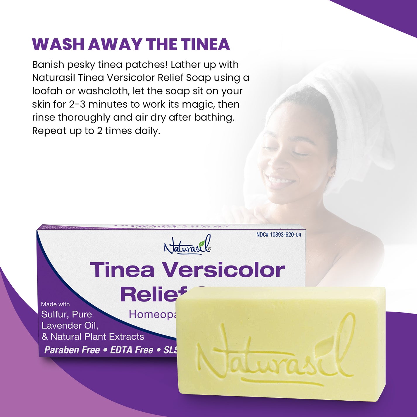 Naturasil Tinea Versicolor 10 Sulfur Medicated Soap 4oz Bar Also