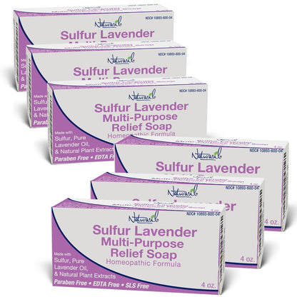 Jabón de lavanda de azufre premium | Barra de limpieza avanzada de azufre 4 oz (6 - paquete)