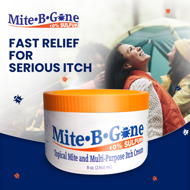 Mite-B-Gone 10% Sulfur Cream (8oz) | Itch Relief from Mites, Insect Bites, Acne, and Fungus
