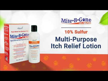 Mite-B-Gone 10% Sulfur Lotion (8oz) | Itch Relief from Mites, Insect Bites, Acne, and Fungus