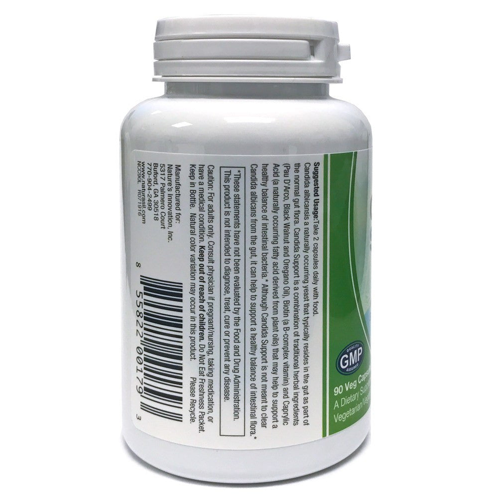 Candida Support - Yeast Balance and Intestinal Health - Vegetarian Formula - 90 Capsules - Naturasil