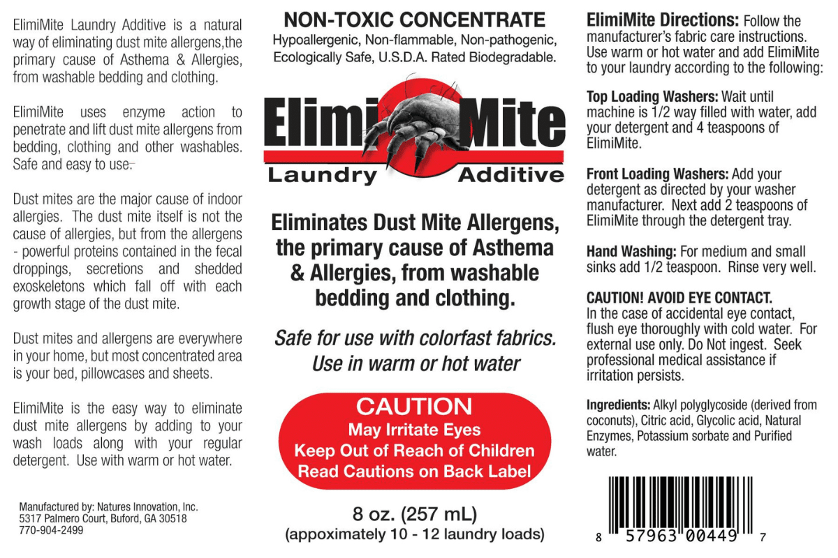 ElimiMite™ Dust Mite Laundry Additive Concentrate | 16 oz Bottle - Naturasil