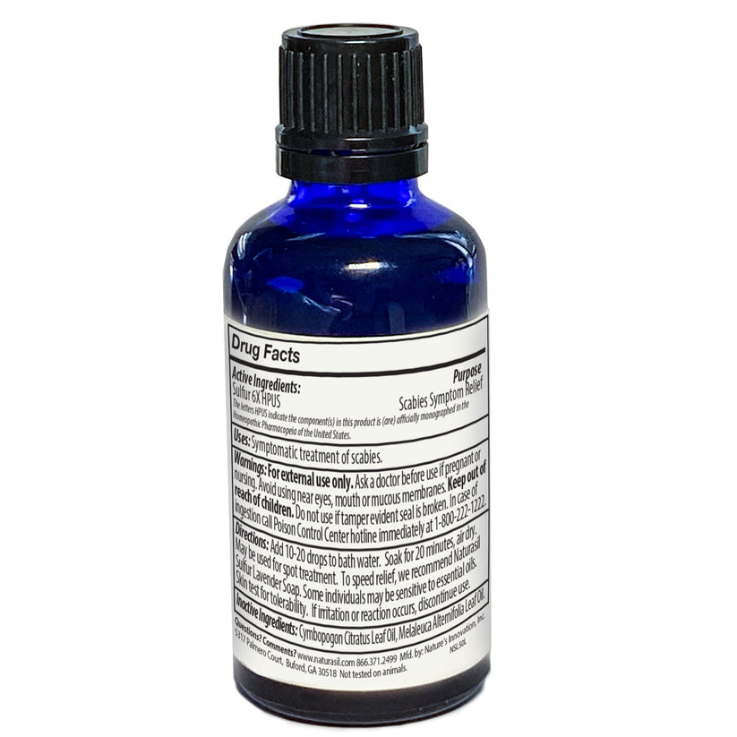 Naturasil Scabies Treatment Liquid Sulfur Bath Soak - 50mL Glass Bottle