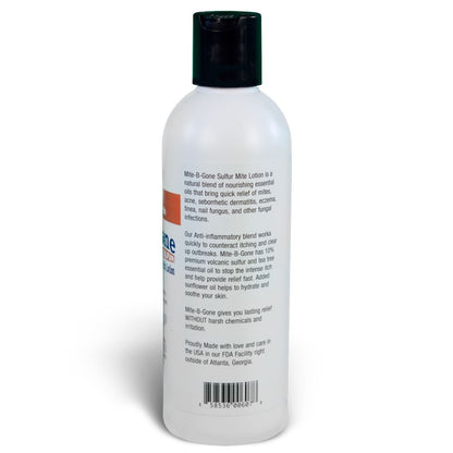 Mite-B-Gone 10% Sulfur Lotion (8oz) | Itch Relief from Mites, Insect Bites, Acne, and Fungus - Naturasil
