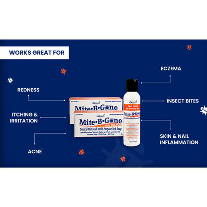 Mite-B-Gone Treatment Kit | 10% Sulfur 4oz Lotion + Multi-Purpose Itch Soap (4 oz)