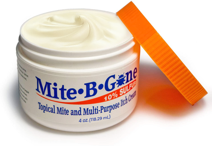Mite-B-Gone 10% Sulfur Cream (4oz) | Itch Relief from Mites, Insect Bites, Acne, and Fungus - Naturasil